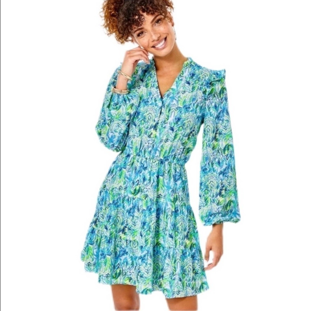 Lilly Pulitzer Kelsie Stretch Dress Resort White Off to Play Size XXS NWT